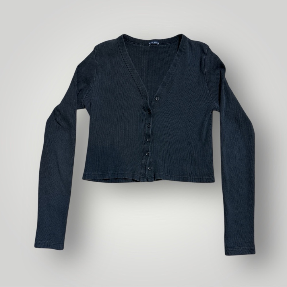 Brandy Melville Black Cropped
Ribbed Cardigan Y2K